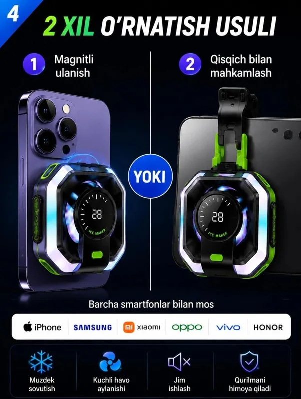Hk 5 PRO — Smartfoningiz uchun kuchli sovutish 4 Hk 5 PRO — Smartfoningiz uchun kuchli sovutish 4