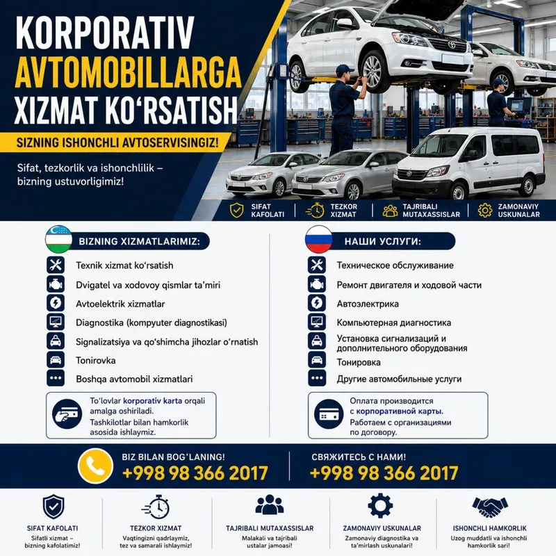 Korporativ mijozlar uchun avtoservis xizmatlari