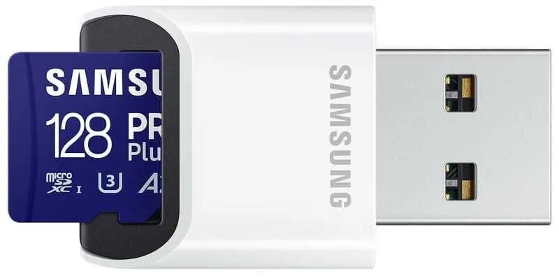 Samsung PRO Plus 128GB microSD + USB Картридер — Оригинал! — фото 1