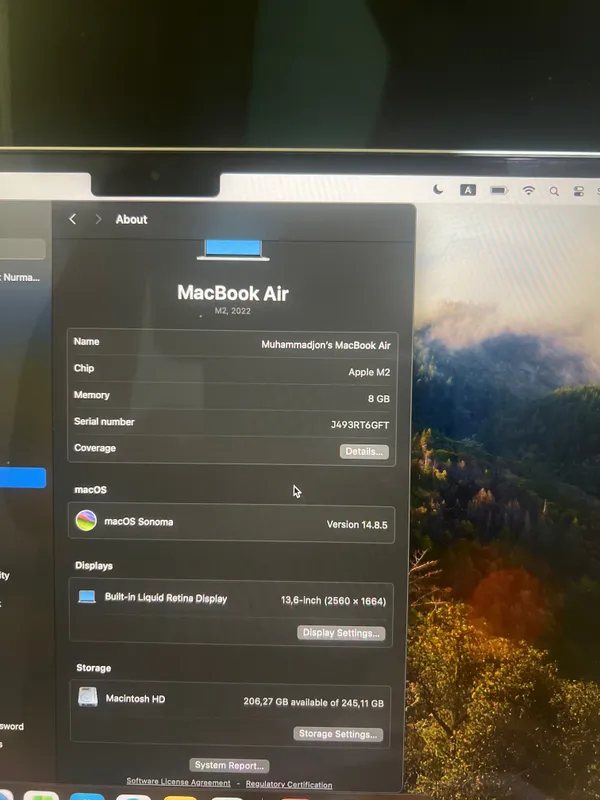 MacBook M2 (8/256GB) — фото 1