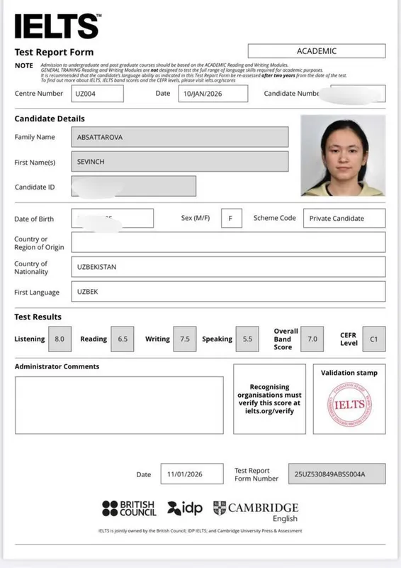 Ingliz tili individual online kursi