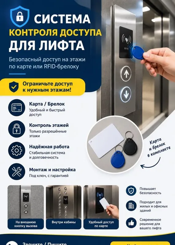 Карточная, жетонная и Face ID-система для лифта 2 Карточная, жетонная и Face ID-система для лифта 2