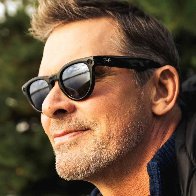 Очки Ray-Ban Meta SKYLER RW4010 (Shiny Black, зелёные линзы) — фото 1