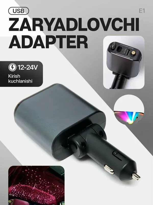 Avto zaryadnik adapterli unversal portlar — фото 1