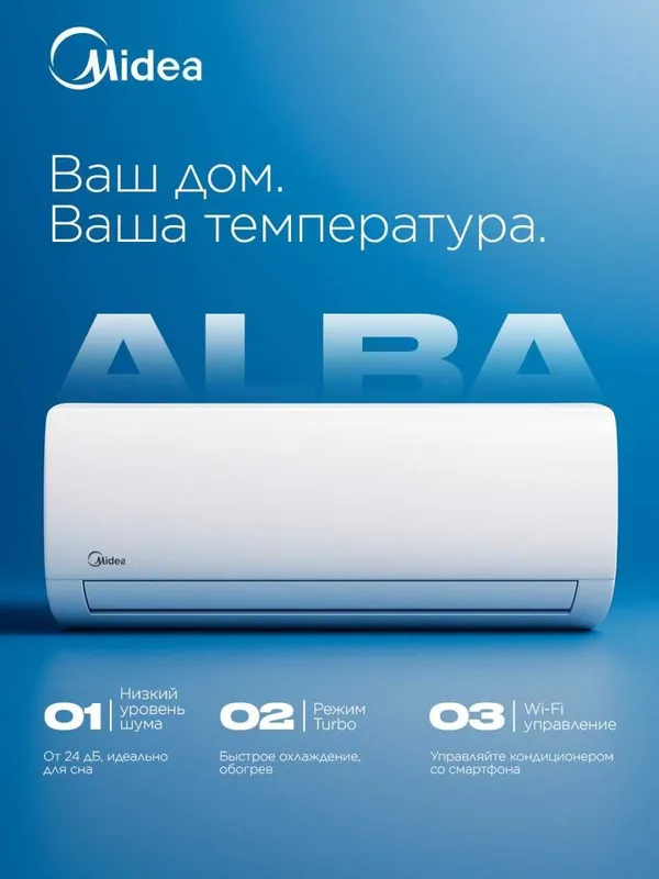 Кондиционер инвертор Midea 7 wi fi гарантия, оригинал, доставка — фото 4