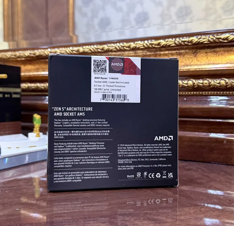 AMD Ryzen 5 9600X AM5, 6 yadro / 12 oqim 2 AMD Ryzen 5 9600X AM5, 6 yadro / 12 oqim 2