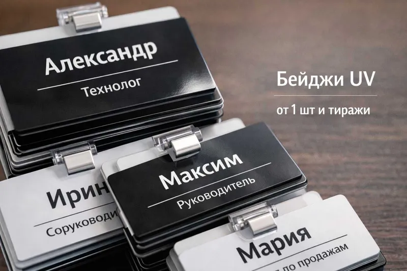 UV печать для бизнеса: таблички, стенды, меню, бейджи, сувениры — фото 2