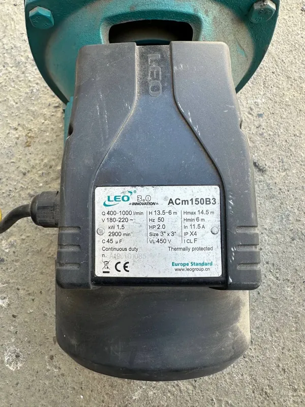 LEO ACm150B3 suv nasosi — B/U. Церкуляционный насос, водяной 2 LEO ACm150B3 suv nasosi — B/U. Церкуляционный насос, водяной 2