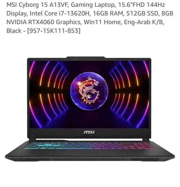 MSI Cyborg 15 A13VF, Gaming Laptop NVIDIA RTX4060 — фото 1