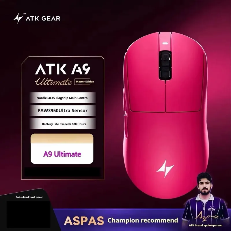 New Mouse ATK A9 Ultimate Pink/White/Red 1 New Mouse ATK A9 Ultimate Pink/White/Red 1