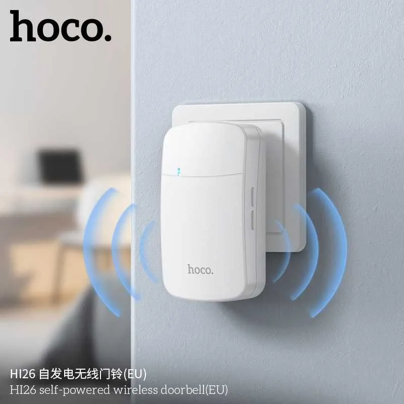 Hoco HI26 Самогенерирующий беспроводной дверной звонок (евростандарт) — фото 1