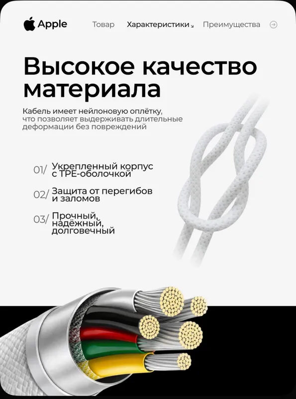 Кабель Type-C/Type-C высокого качества 3