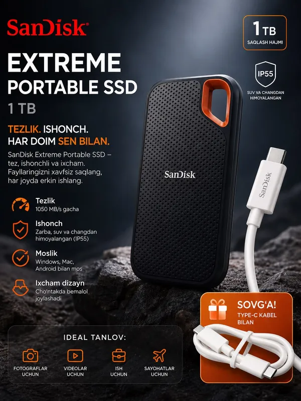 SanDisk Extreme Portable SSD 1TB