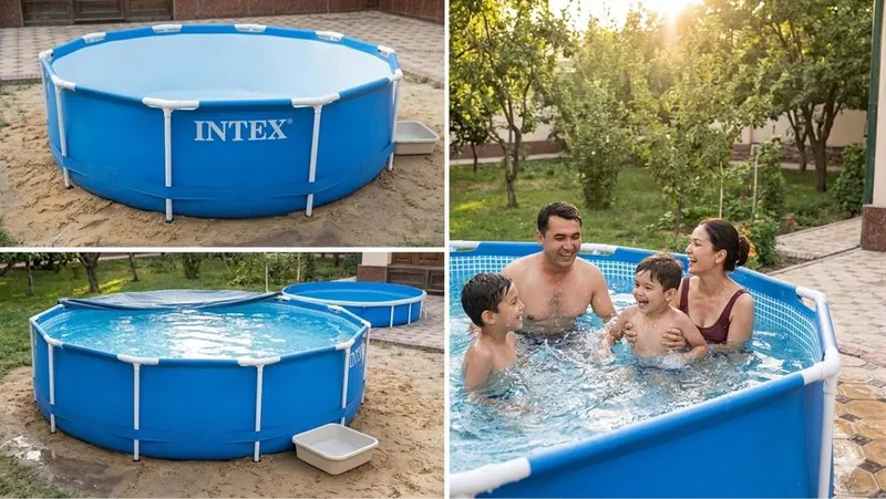Karkasli basseyn INTEX Metal Frame Pool (3.66м х 76см) Sig’imi 6503 L