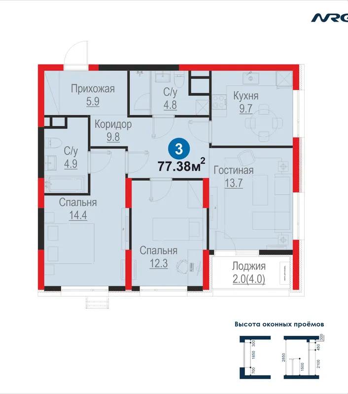Первый взнос 20% от 178 448 185 сум | 3к квартира | Яшнабадский район | FIX PRICE — фото 1