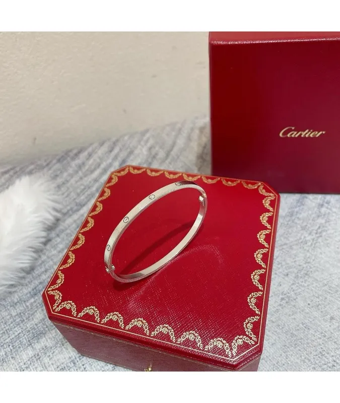 Серебряный комплект Cartier: браслет и кольцо — фото 1