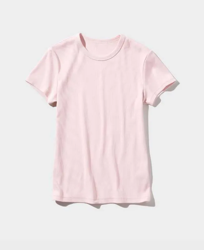 Новая женская мягкая ребристая футболка UNIQLO М и L разм зел роз Дост 1 Новая женская мягкая ребристая футболка UNIQLO М и L разм зел роз Дост 1