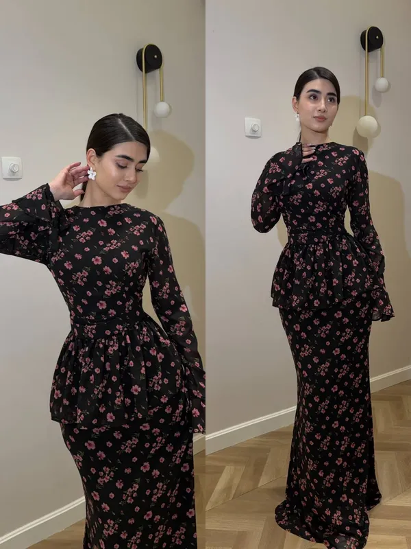 Платье шифоновое с баской