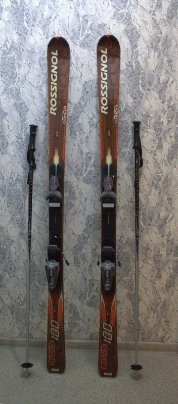 Горные лыжи Rossignol 162 см + крепления + палки 1 Горные лыжи Rossignol 162 см + крепления + палки 1