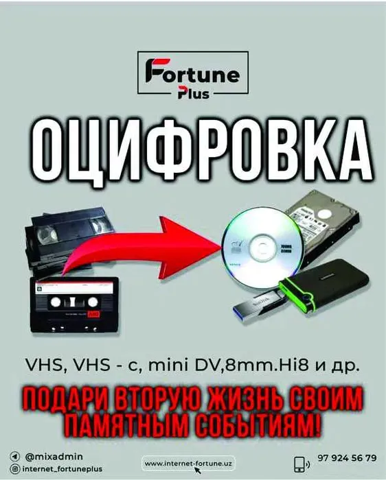 Услуга переноса со старых видеокассет на флешку