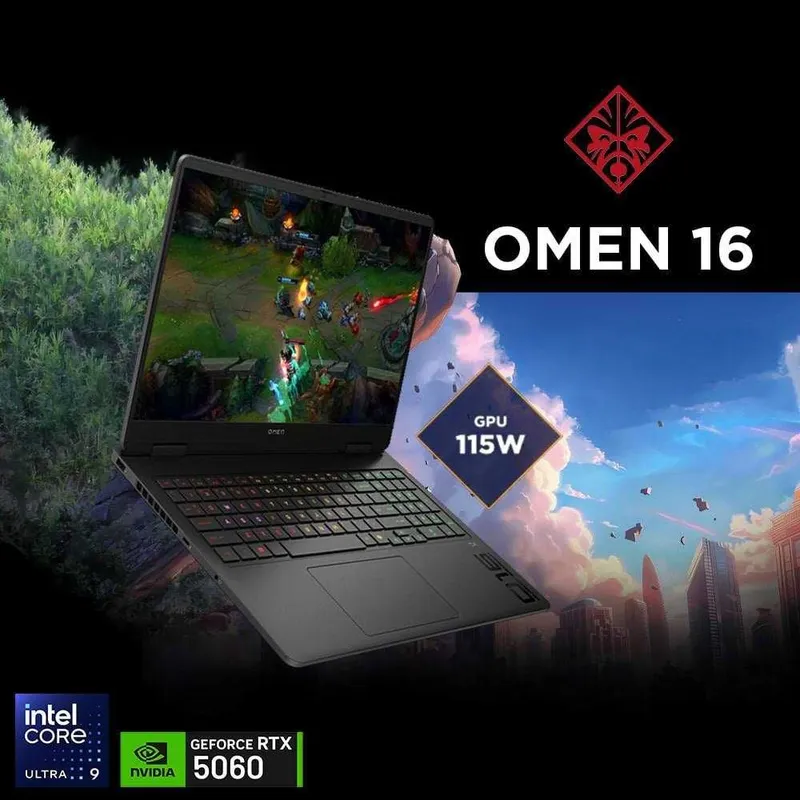 HP Omen 16 Core 7-240H,16GB,512GB SSD,RTX5060 1 год Гарантия Nout.uz