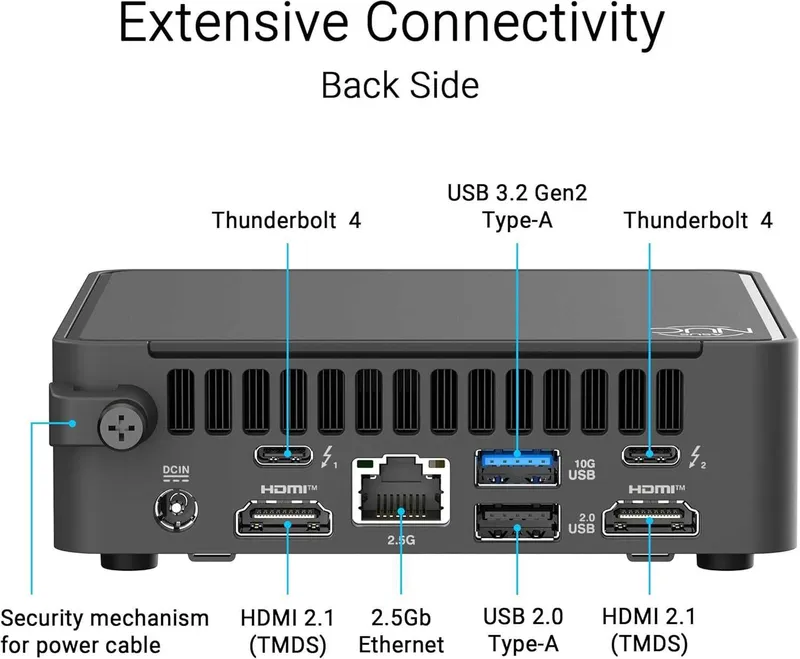 Мини Пк Mini Pc Asus Nuc 15 Pro Core 3 100U 16Gb DDR5 500Gb SSD — фото 4