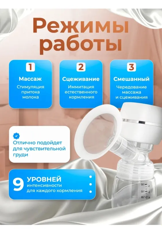 Электрический молокоотсос с функцией массажа — фото 7