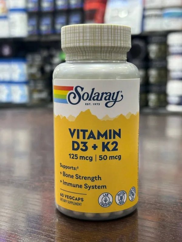 Solaray Vitamin D3 + K2 – Suyak va Yurak Sog‘lig‘i Uchun