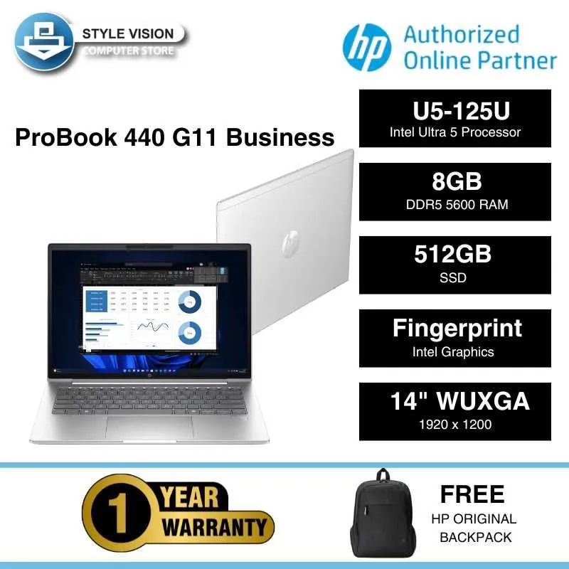 HP ProBook 440 G11 14" WUXGA Intel Core Ultra 5-125U, 8 ГБ 512 ГБ