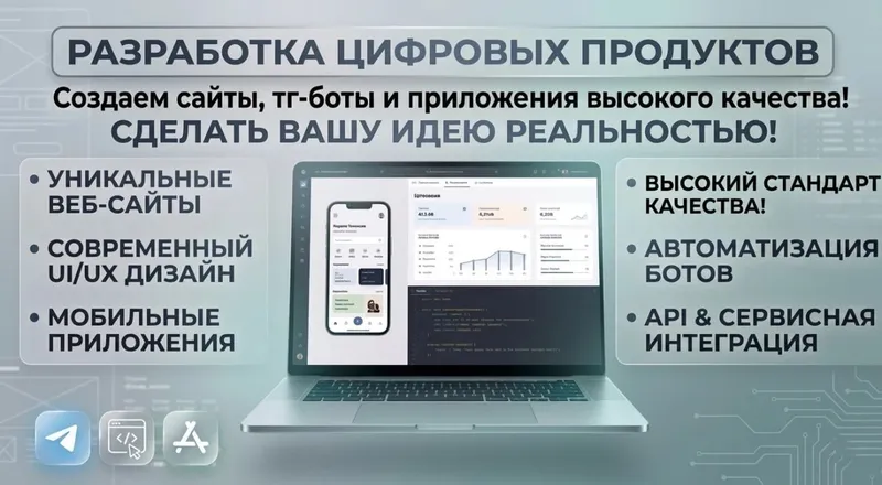 Разработка сайтов, ботов и приложений под ключ.