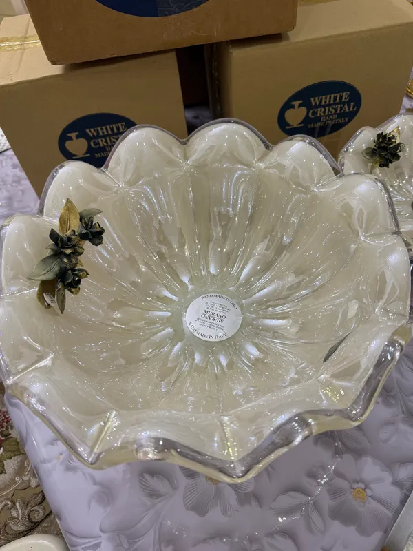 Srochna Italyan Murano white crystal🇮🇹chinnilar 6 Srochna Italyan Murano white crystal🇮🇹chinnilar 6