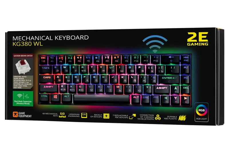 Клавиатура игровая 2E GAMING KG380 RGB 68key muddatli to'lovga
