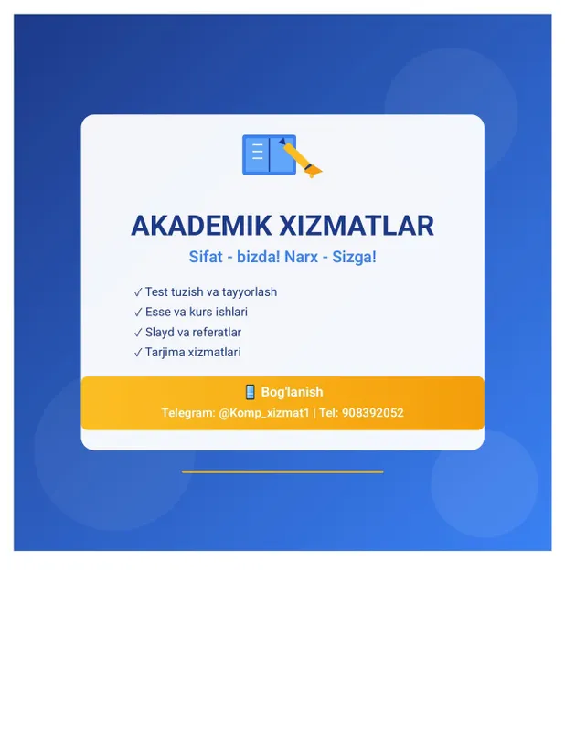 Kompyuter xizmatlari siz uchun