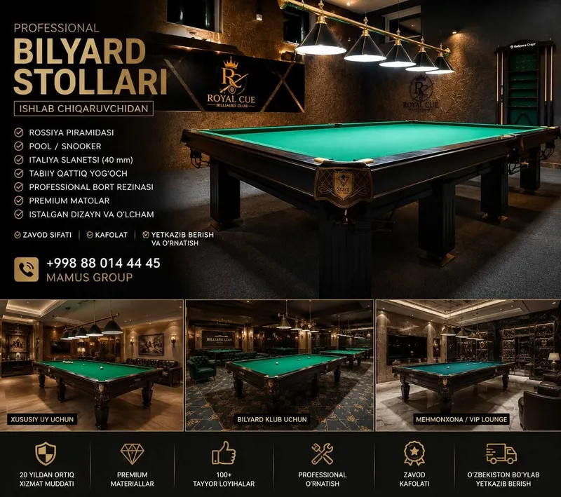 Premium bilyard stollari | Ishlab chiqaruvchidan | Kafolat | Yetkazib 1 Premium bilyard stollari | Ishlab chiqaruvchidan | Kafolat | Yetkazib 1