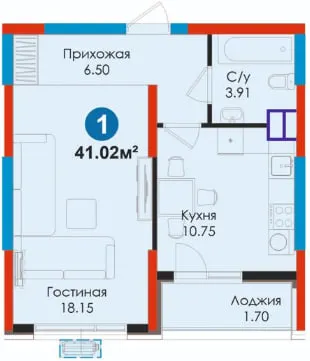 NRG Jomiy(41 м²).5 этаж.Рассрочка/Ипотека.Алмазар — фото 1