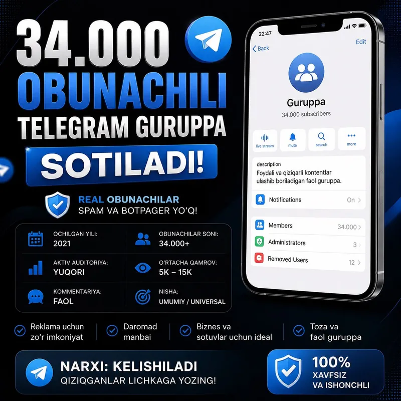 Reklama va biznes uchun yaxshi variant.