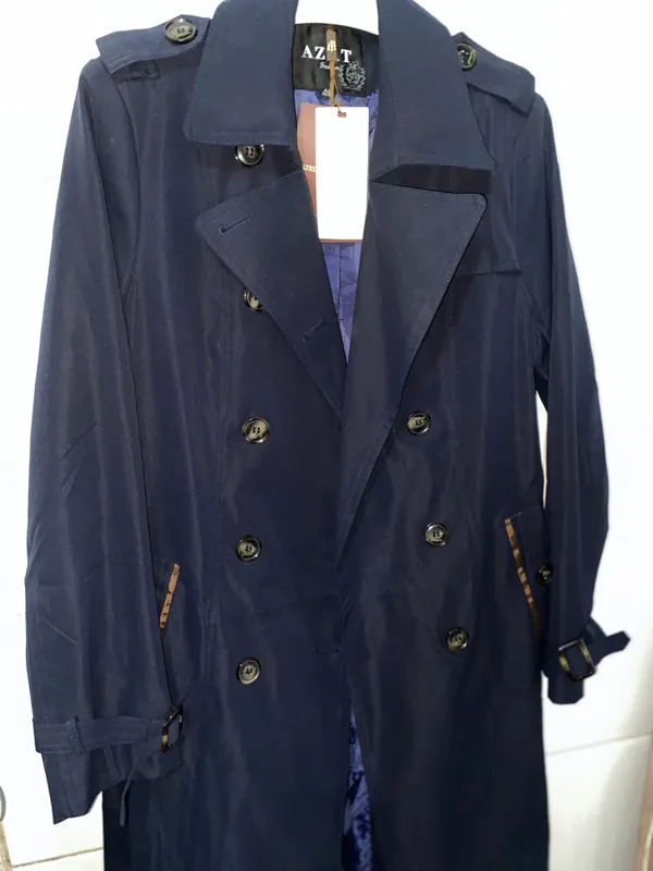 Elegant to‘q ko‘k trench coat — фото 1