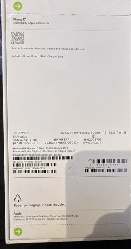 Iphone 17 Sim+ E-sim
