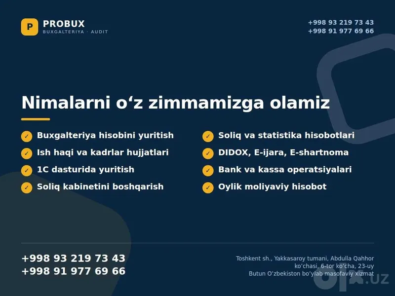 Buxgalteriya xizmati | bugalteriya | бухгалтерия хизмати | YaTT MChJ 2 Buxgalteriya xizmati | bugalteriya | бухгалтерия хизмати | YaTT MChJ 2