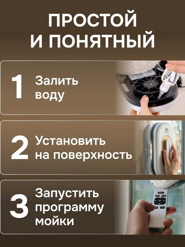 Робот мойщик окон с двойным распылением Cleanbot Turbo White, 26 салфе 4
