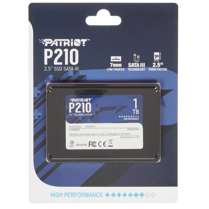 - Твердотельный накопитель SSD 1TB Patriot P210 2.5" SATA III 2