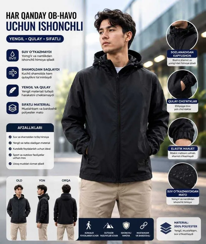 Maxsus yengill kurtkacha Rain Jacket Дождевая Куртка Oxford kurtkacha 1 Maxsus yengill kurtkacha Rain Jacket Дождевая Куртка Oxford kurtkacha 1