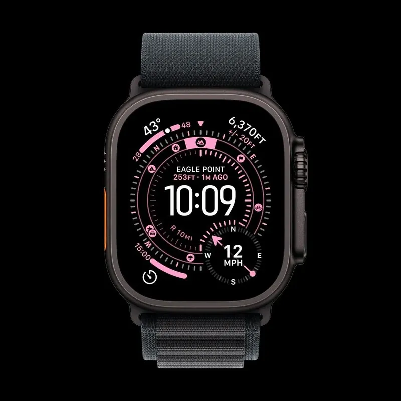 Apple Watch Ultra 3, Black Alpine Loop, L, 49мм, Чёрный