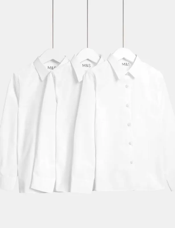 ‼️ Комплект из 3 облегающих школьных рубашек Marks & Spencer (Германия ‼️ Комплект из 3 облегающих школьных рубашек Marks & Spencer (Германия
