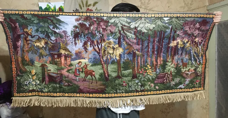 Винтажный немецкий гобелен ГДР "Гензель и Гретель" (Аленушка).