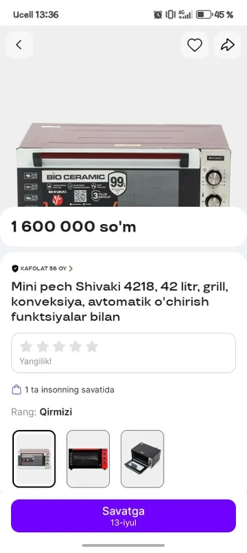 Shivaki mini pech 42L 3