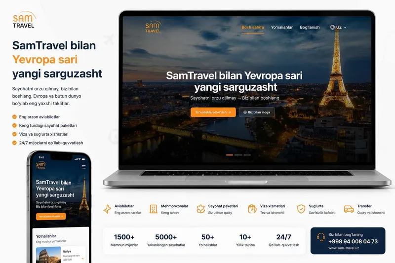 Sayt yaratish | Web sayt | Telegram Bot | CRM | Mobil ilova | AI 2
