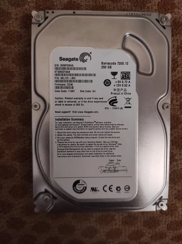 Жёсткий диск 250GB sata III