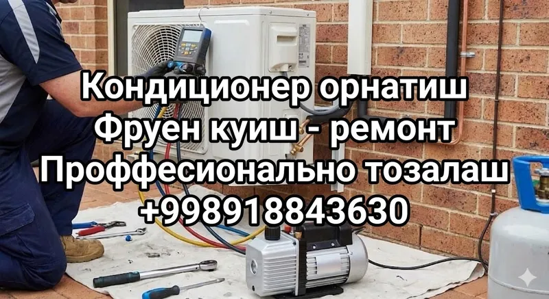 Кондиционер орнатиш ремонт чиска 1