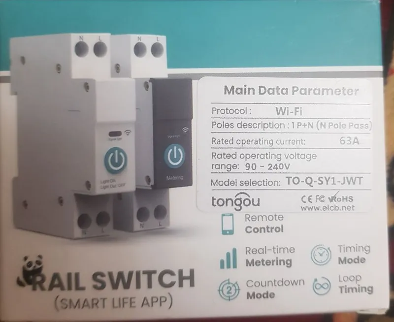 Умный выключатель  63А Wi-Fi / Tongou / Smart life